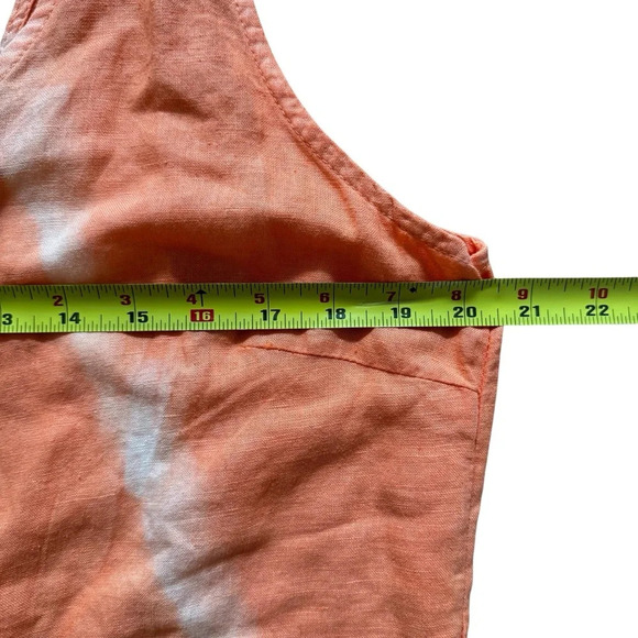 Vasna Striped Linen Jumpsuit Wide Leg Boho Orange White V-neck XL Italy NWT - Picture 9 of 12